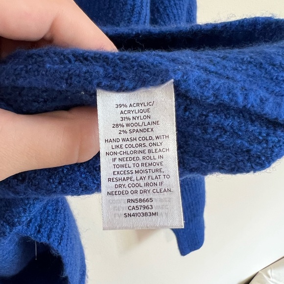 Something navy wool blend blue mazarine v neck sweater - Picture 3 of 4